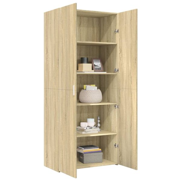 vidaXL Aparador de madera de ingeniería roble Sonoma 80x42,5x185 cm