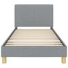 vidaXL Cama para niños con cabecero Gris Claro 90 x 200 cm tela