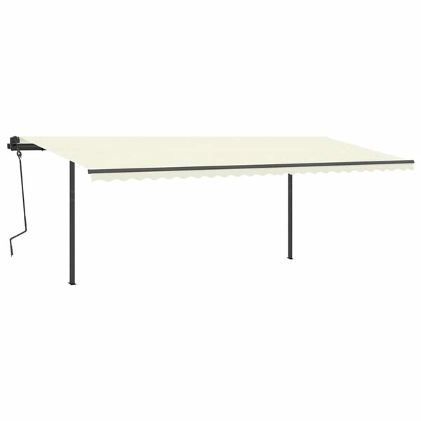 vidaXL Toldo retr&aacute;ctil autom&aacute;tico con postes crema 6x3 m