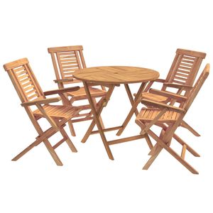 vidaXL Juego de bistro de jard&iacute;n plegable de 5 piezas Natural