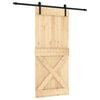 vidaXL Puerta Corredera 90 x 210 cm Natural y negro