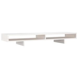 vidaXL Soporte para monitor madera maciza de pino blanco 100x27x14 cm