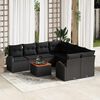 vidaXL Conjunto de sof&aacute;s de jard&iacute;n 9 pcs Negro rat&aacute;n sint&eacute;tico