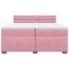 vidaXL Cama box spring con colch&oacute;n terciopelo rosa 200x200 cm