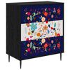 vidaXL Cajonera MAINZ Estampado floral 66 x 36,5 x 76 cm Roble Negro