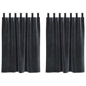 vidaXL Cortinas opacas 2 pcs Gris oscuro 140 x 140 cm Terciopelo