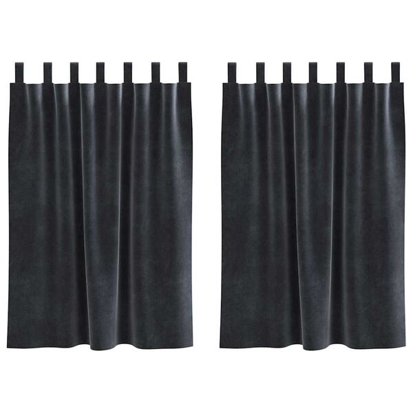 vidaXL Cortinas opacas 2 pcs Gris oscuro 140 x 140 cm Terciopelo