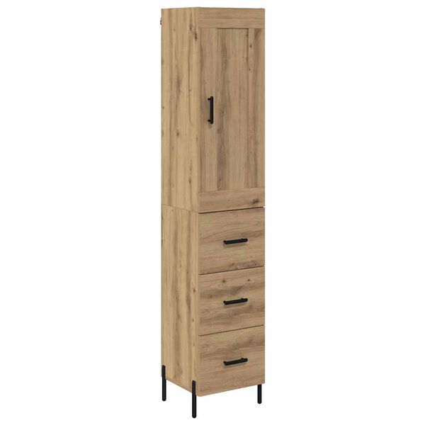 vidaXL Alacena Roble artesanal 34,5 x 34 x 180 cm Madera contrachapada