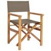 vidaXL Silla de director Marr&oacute;n y Topo Madera de teca maciza
