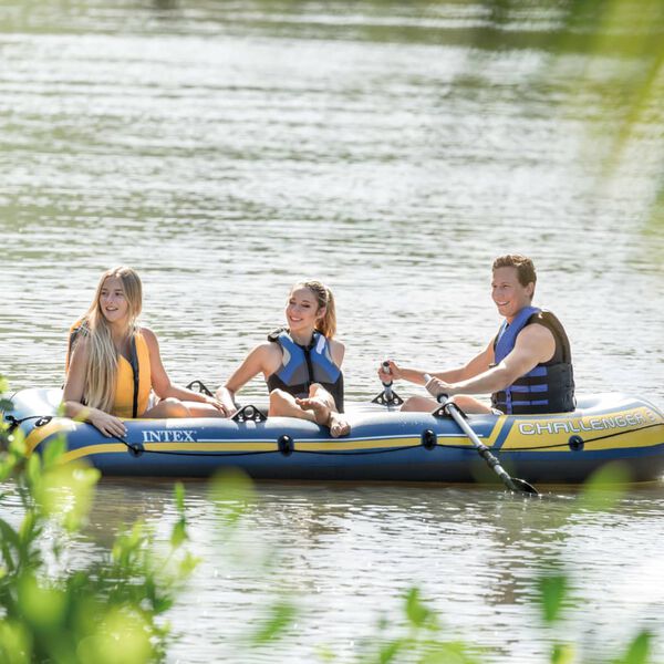 Intex Set bote hinchable con remos y bomba Challenger 3