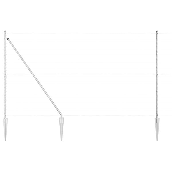 vidaXL Poste de cerca Otro 26 pcs Gris 3,2 x 3,2 x 170 cm Acero