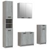 vidaXL Set de armario de ba&ntilde;o 4 pzas madera contrachapada gris sonoma