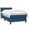 vidaXL Cama box spring con colch&oacute;n terciopelo azul oscuro 80x220 cm