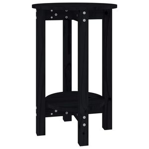 vidaXL Mesa de centro de madera maciza de pino negro Ø40x60 cm
