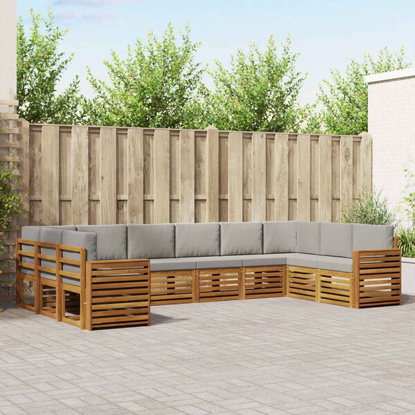 vidaXL Conjunto de Sof&aacute; Seccional 10 pcs Gris Natural y Claro