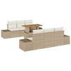 vidaXL Conjunto de sof&aacute; de jard&iacute;n 7 pcs Beige Polirat&aacute;n