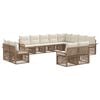 vidaXL Conjunto de sof&aacute;s de jard&iacute;n 12 pcs Beige y blanco crema