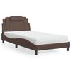 vidaXL Cama Viana con colch&oacute;n cuero sint&eacute;tico marr&oacute;n 100x200 cm