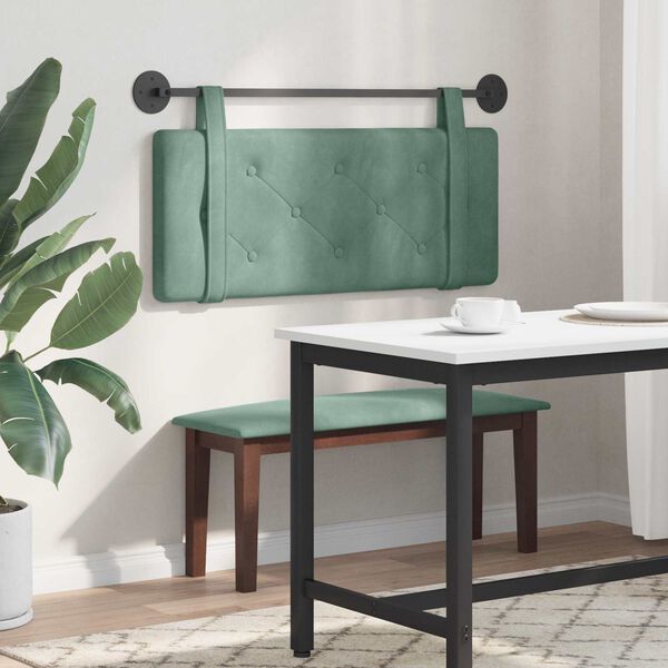 vidaXL Cabecera Colgante Verde Mar 110 x 55 x 5 cm Terciopelo