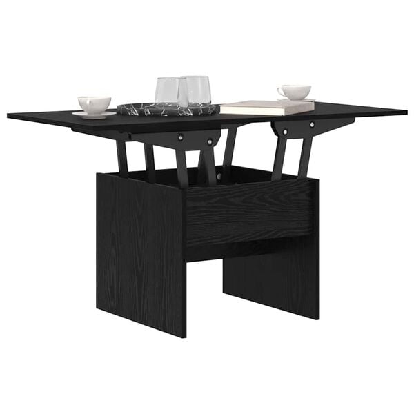 vidaXL Mesa de Caf&eacute; Roble Negro 55 x 54,5 x 45 cm Madera contrachapada