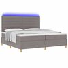 vidaXL Cama Box Spring LED con colch&oacute;n Taup&eacute; 200 x 200 cm tela