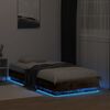 vidaXL Estructura de cama con luces LED roble ahumado 90x190 cm