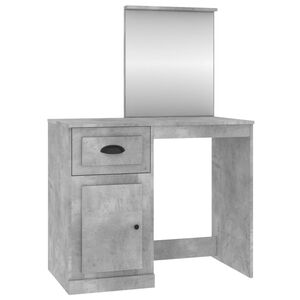 vidaXL Tocador espejo madera contrachapada gris hormig&oacute;n 90x50x132,5cm
