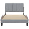 vidaXL Estructura de cama sin colchón Hanko tela gris claro 90x200 cm