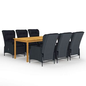 vidaXL Juego de comedor para jard&iacute;n de 7 piezas gris oscuro
