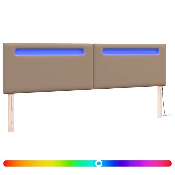 vidaXL Cabecero LED Capuchino 200 cm Cuero sint&eacute;tico