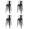 vidaXL Taburetes de cocina 4 unidades acero negro