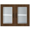 vidaXL Armario pared cocina puerta de cristal Lucca roble marr&oacute;n