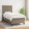 vidaXL Cama box spring con colch&oacute;n tela gris taupe 80x200 cm