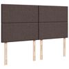 vidaXL Cama box spring con colch&oacute;n tela marr&oacute;n oscuro 200x200 cm
