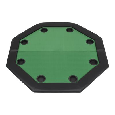 vidaXL Tablero de póker plegable en 2 octogonal verde 8 jugadores