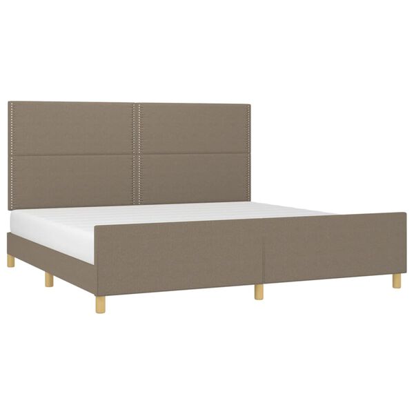 vidaXL Cama sin colch&oacute;n tela gris taupe 200x200 cm
