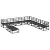 vidaXL Conjunto de sofás de jardín con cojín 11 pcs Negro Aluminio
