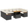 vidaXL Set de sof&aacute;s de jard&iacute;n 11 pzas y cojines rat&aacute;n sint&eacute;tico negro