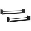 vidaXL Estante de pared 2 pcs Roble Negro 80 x 16 x 14 cm