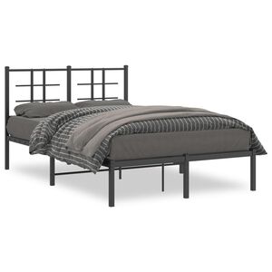 vidaXL Estructura cama sin colch&oacute;n con cabecero metal negro 120x190 cm