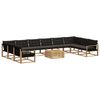 vidaXL Conjunto de sof&aacute;s de exterior 11 uds. Blanco y Negro