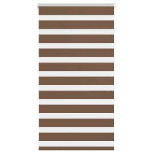 vidaXL Estor cebra marr&oacute;n 85x150 cm tejido ancho 80,9 cm poli&eacute;ster