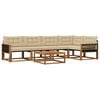 vidaXL Conjunto de sof&aacute;s de exterior 6 uds. Natural y Beige