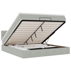 vidaXL Estructura de cama otomana con colch&oacute;n gris claro 180x200cm
