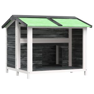 vidaXL Caseta para perros madera maciza de pino gris 96x87x80,5 cm