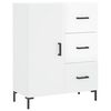 vidaXL Aparador de madera contrachapada blanco brillante 69,5x34x90 cm
