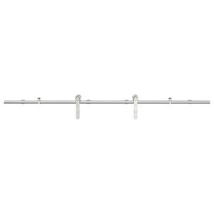 vidaXL Kit de herrajes para puerta corredera 183 cm acero plateado