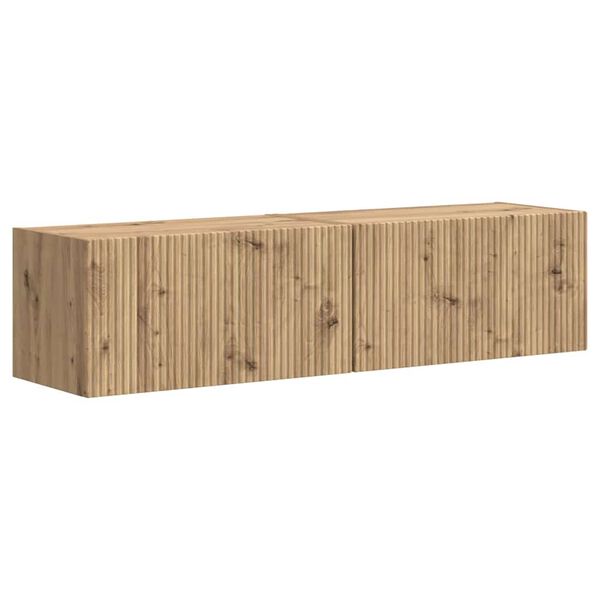 vidaXL Mueble de TV Montado en la Pared 2 pcs Roble Artesanal
