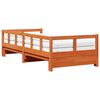 vidaXL Sof&aacute; cama nido con colchones madera maciza marr&oacute;n 90x190 cm