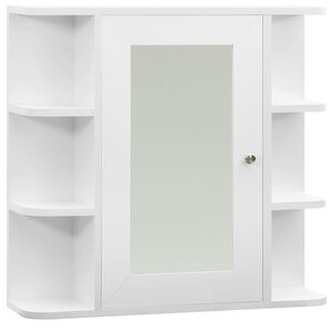 vidaXL Armario de ba&ntilde;o con espejo blanco 66x17x63 cm MDF